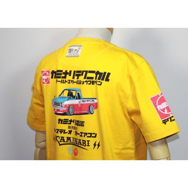 カミナリモータース KAMINARI(カミナリ) 雷 エフ商会  旧車　半袖Ｔシャツ『カミナリテクニカル・日産サニトラ』 KMT-167【イエロー】(1783)新品｜arches｜04