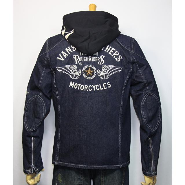 VANSON・バンソン モーターサイクル フライングスター 刺繍 デニム  
