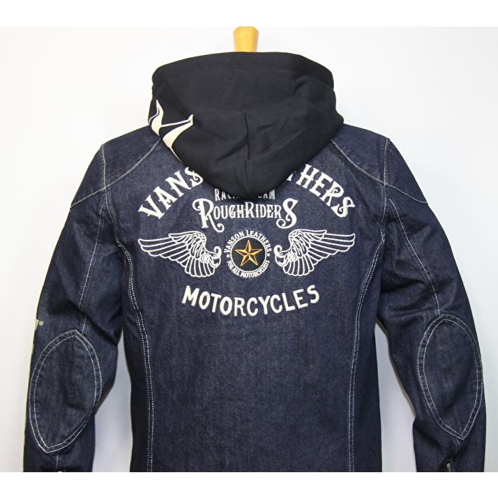 VANSON バンソン　バイクジャケット　デニム ジャケット VANSON（バンソン） モーターサイクル フライングスター 刺繍 デニム