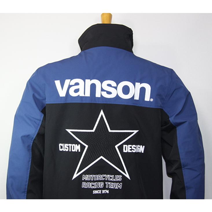 VANSON（バンソン） モーターサイクル 星柄 ワンスター刺繍 3層 切替え 