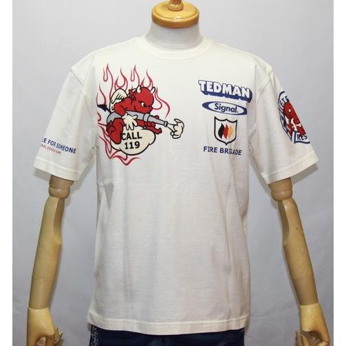 エフ商会・TEDMAN'S ・テッドマン 消防士柄半袖Tシャツ(Fire Fighter)TDSS-412【ホワイト】(864)新品｜arches｜02