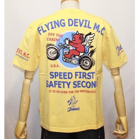 エフ商会・TEDMAN'S ・テッドマン FLYING DEVIL Ｍ・Ｃバイク柄半袖TシャツTDSS-437【カスタード】(1435)新品｜arches