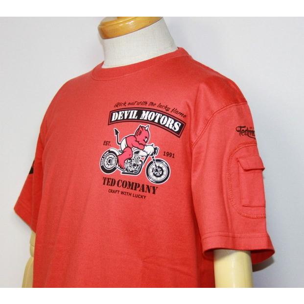 エフ商会・TEDMAN'S ・テッドマン DEVIL MORTORS（テッドバイク）半袖Tシャツ TDSS-478【レッド】(1830）新品｜arches｜04