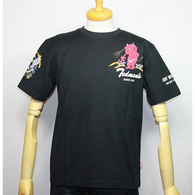 エフ商会・TEDMAN'S ・テッドマン  スカジャン柄(CRAFT WHITH PRIDE)半袖Tシャツ TDSS-484【ブラック】(2057）新品｜arches｜02