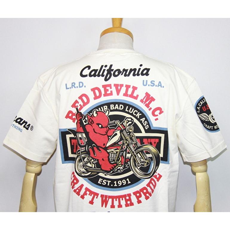 エフ商会・TEDMAN'S ・テッドマン  バイク柄(RED DEVIL M.C)半袖Tシャツ TDSS-492【ホワイト】(2059）新品｜arches｜05