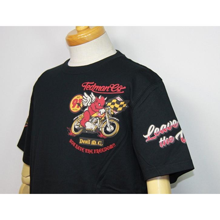 エフ商会・TEDMAN'S ・テッドマン  レーサーバイク柄(Leave the wind風を抜け)半袖Tシャツ TDSS-504【ブラック】(2063）新品｜arches｜03