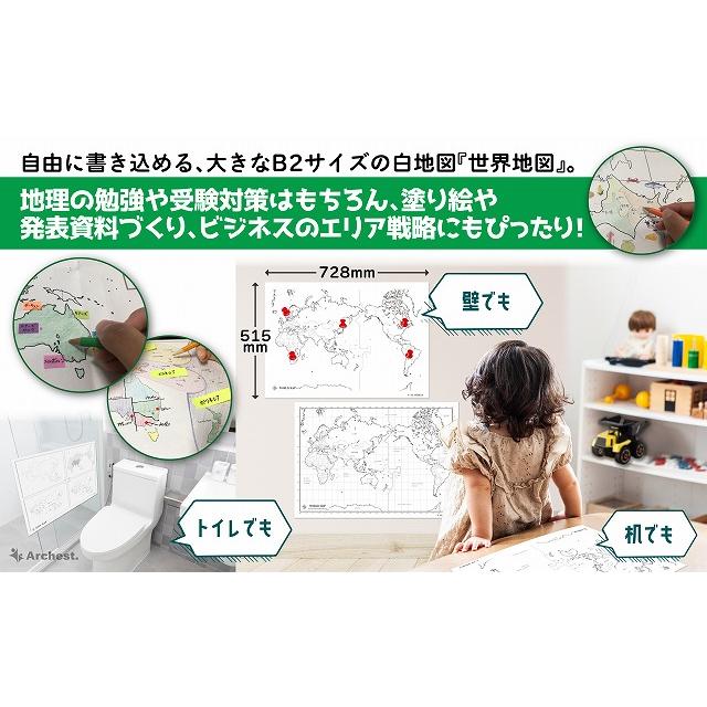 白地図 世界地図 8点セット B2 学習ポスター 知育 小学生 中学受験