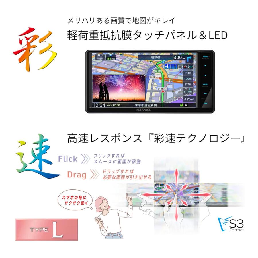 彩速ナビ カーナビ ケンウッド MDR-L612W : ア-チホ-ルセ-ル - 通販