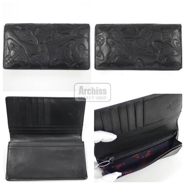 ヴィヴィアンウエストウッド Vivienne Westwood 長財布 黒 ブラック レザー オーブ 型押し 総柄 イタリア製 訳あり メンズ 紳士 S Archiss 通販 Yahoo ショッピング
