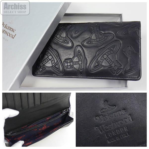 ヴィヴィアンウエストウッド Vivienne Westwood 長財布 黒 ブラック レザー オーブ 型押し 総柄 イタリア製 訳あり メンズ 紳士 S Archiss 通販 Yahoo ショッピング