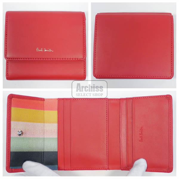 格安SALEスタート！ 新品 ポールスミス 折財布 三つ折り ワインレッド