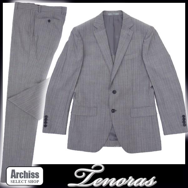 ティノラス TENORAS ライトグレー細かい織り柄にシャドウとピンストライプ背抜き3ピーススーツ Mサイズ・Lサイズ・LLサイズ