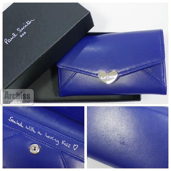 驚きの値段 レディース アクセント ピンク 内側 ラブレター3 ブルー 青 キーケース Smith Paul ポールスミス ポールスミスブルーラブレター3内ピンクアクセントキーケース 婦人 S Pwu921 30 訳あり 財布 帽子 ファッション小物 Haesf Org