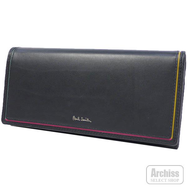 送料無料 ポールスミス Paul Smith 長財布 黒 ブラック スワール カラー ライン アクセント レディース 婦人 訳あり Bpw085 10 S おすすめ Www Skylanceronline Com