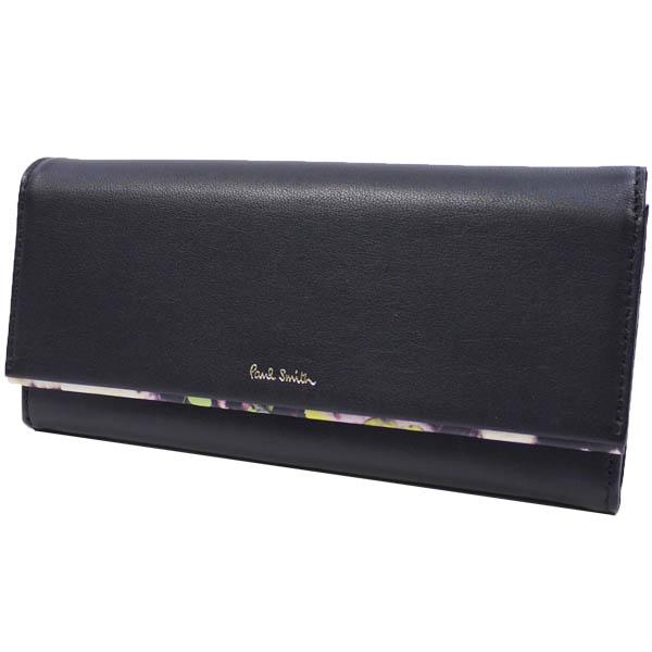 ポールスミス 財布 帽子 ファッション小物 Paul Smith 長財布 黒 ブラック 財布 花柄 プリント アクセント シリーズ ヘイジー 婦人 トリム2 レディース 訳あり S シリーズ S Archiss Pwd646 10 絶妙なデザイン