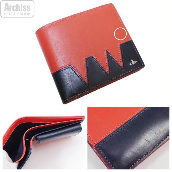 ヴィヴィアンウエストウッド Vivienne Westwood 2折 二つ折り 二つ折 財布 メンズ ピンク オレンジ 黒 紺 Vw切替デザイン Vwk111 24 訳あり S Vwk111 24 Archiss 通販 Yahoo ショッピング