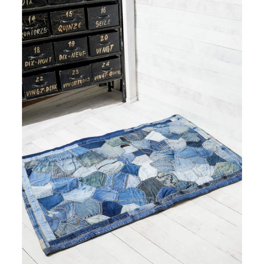 ラグマット インテリア カーペット マット デニム ジーンス ビンテージ Vintage リサイクル ハンドメイド リメイク カーペット Ld 青 紺 ブルー ネイビー Ld003 Ar 通販 Yahoo ショッピング