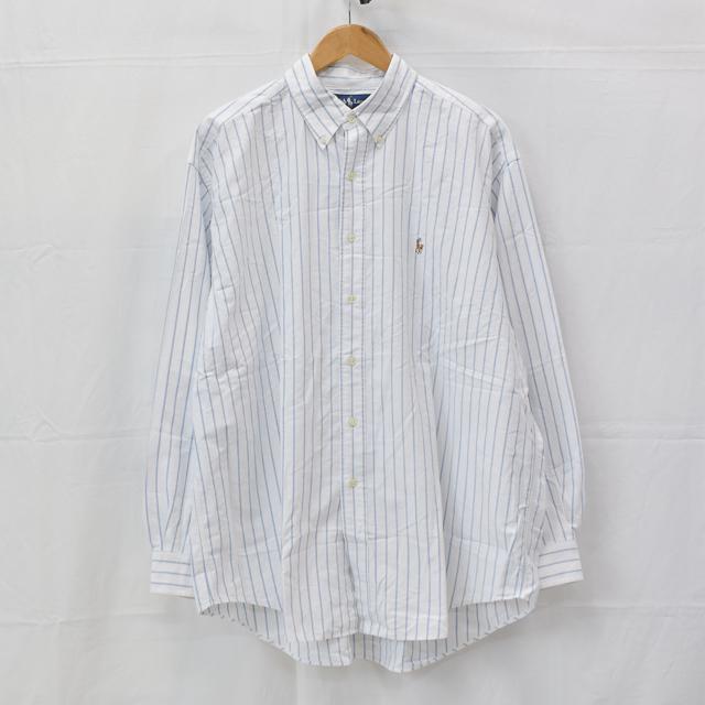 中古 現品限り ラルフローレン Ralph Lauren 長袖ボタンダウンストライプシャツ メンズ ホワイト Xl Ralph 104 Ar 通販 Yahoo ショッピング