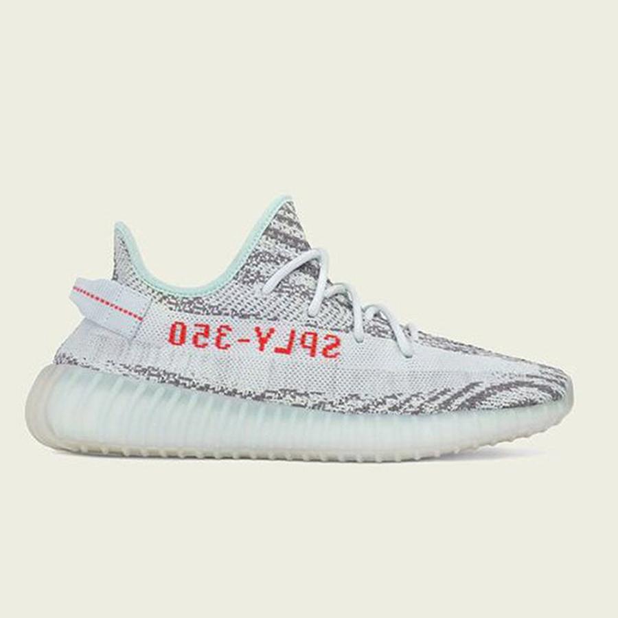 [アディダス] イージーブースト 350 V2  [YEEZY BOOST 350 V2] ライトブルー/グレー/レッド B37571 日本国内正規品の画像