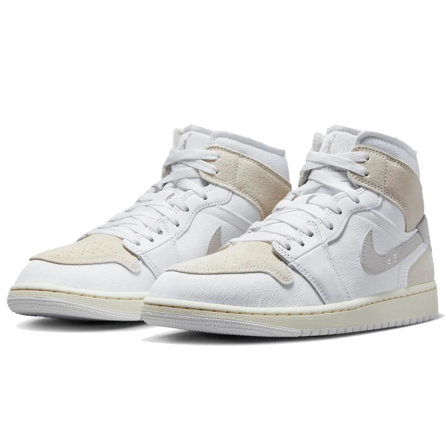 [ナイキ] エア ジョーダン 1 ミッド SE クラフト [AIR JORDAN 1 MID SE CRFT] ホワイト/テックグレー/セイル/ライトブラウン  DM9652-120 日本国内正規品 NIKE（ナイキ） エア ジョーダン 1 ミッド SE クラフト [AIR JORDAN 1