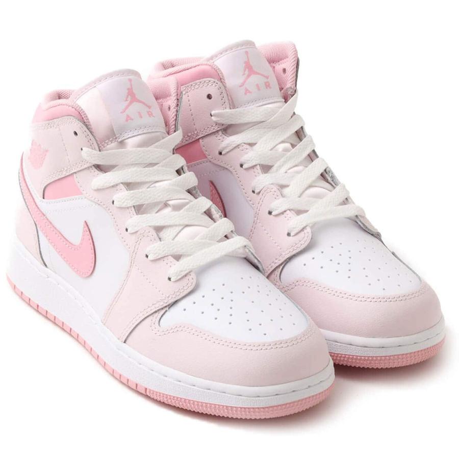 [ナイキ] エア ジョーダン 1 ミッド [J AIR JORDAN 1 MID] パールピンク/ホワイト/ミディアムソフトピンク DQ8423-600 NIKE（ナイキ） エア ジョーダン 1 ミッド [J AIR JORDAN 1 MID