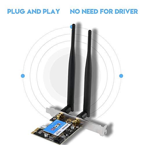クリアランス本物 Zerone PCIE ネットワークカード 433Mbps デュアルバンド 2.4G/5G PCIE ワイヤレスカード Bluetooth 4.0 ネ
