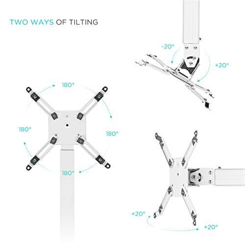 卸し売り購入 ONKRON ユニバーサル天井プロジェクターマウント 高さ調節可能 マウントブラケット 最大22ポンド ホワイト K5A