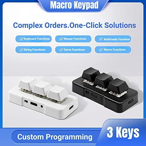 流行販売 3キーミニキーパッド 片手RGBメカニカルゲームキーボード DIY プログラム可能 マクロキーボード プラグアンドプレイ USBゲームキーボード OS