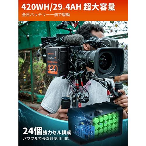 Vマウントバッテリー, 29400mAh Moman power 420 (420wh/29400mAh) 14.4V 大容量 4kビデオカメラ用バッ