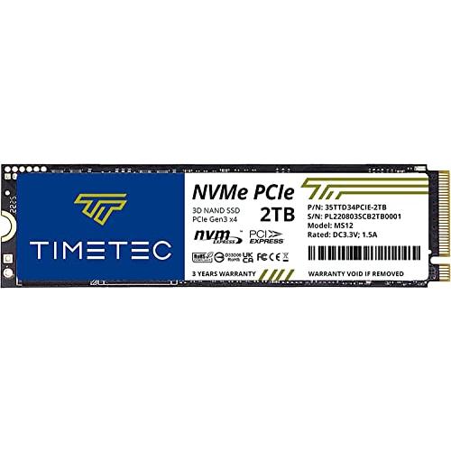 Timetec M.2 2280 NVMe PCIe Gen3x4 8Gb/秒 3D NAND内蔵型 SSD 2TB