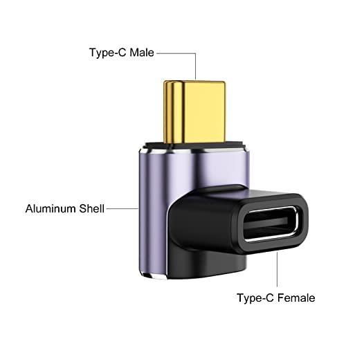 ギフト AreMe 90度 USB-C オス - USB-Cメスアダプター 2個パック Type-C 上下 直角 40Gbps PD 100W 高速充電エクス