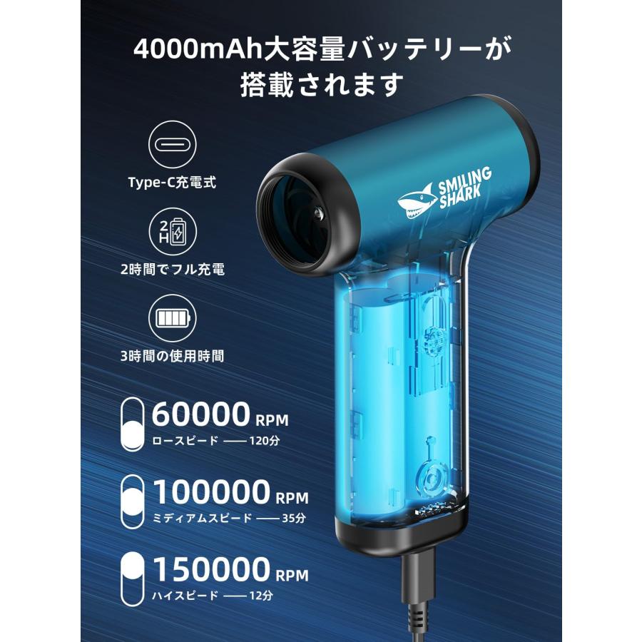 Smiling Shark 電動エアダスター JF01 PRO,【2024最強エア