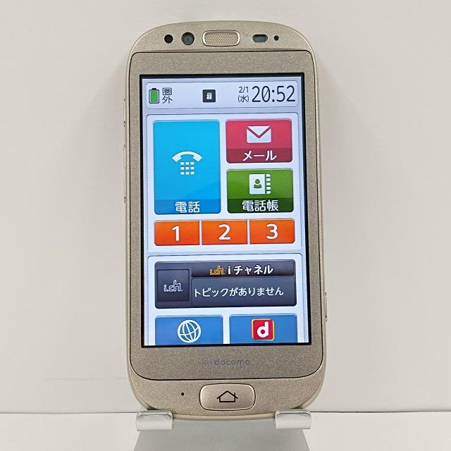 らくらくスマートフォン F-12D docomo ゴールド 送料無料 即決 本体