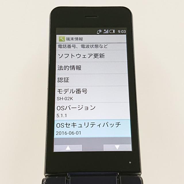 ジャンク品】AQUOS ケータイ SH-02K docomo ブルーブラック 送料無料