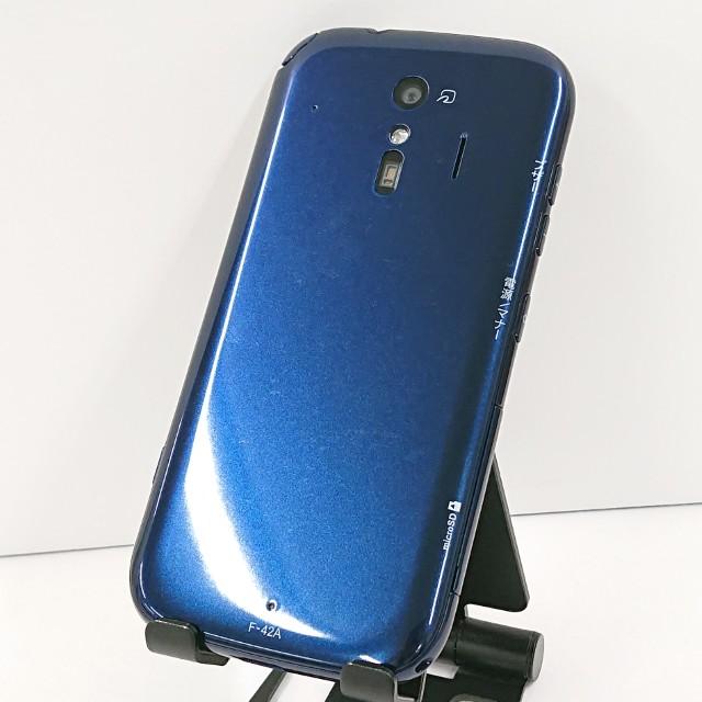 らくらくスマートフォン F-42A ドコモ ネイビー 送料無料 即決 本体