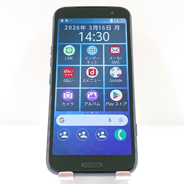 らくらくスマートフォン F-53E ドコモ ネイビー 送料無料 即決 本体