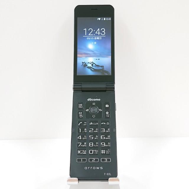 美品docomoブラック ［F-03L ］『arrows』ガラケー折りたたみ携帯 arrows ケータイ F-03L ドコモ ブラック 送料無料 即決 本体 c19779