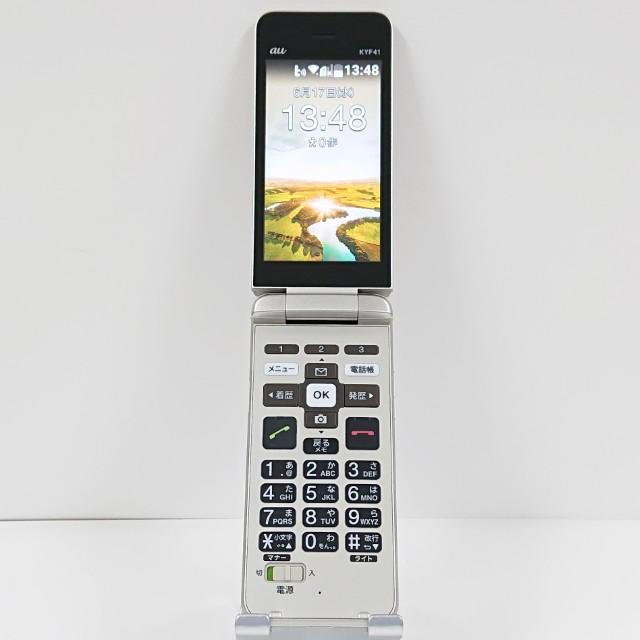 【美品】au KYF41 ゴールド 折りたたみ式 かんたんケータイ 本体 かんたんケータイ KYF41 au シャンパンゴールド 送料無料 即決 本体