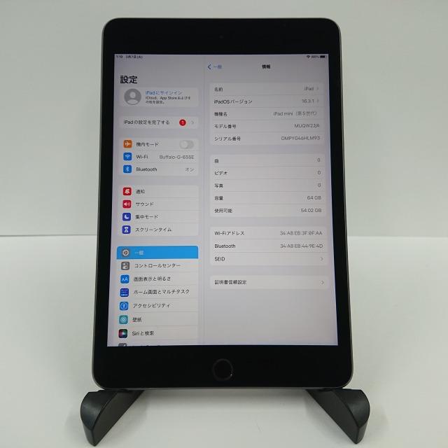 iPad mini5 Wi-Fi 64GB Wi-Fiモデル スペースグレイ 送料無料 即決