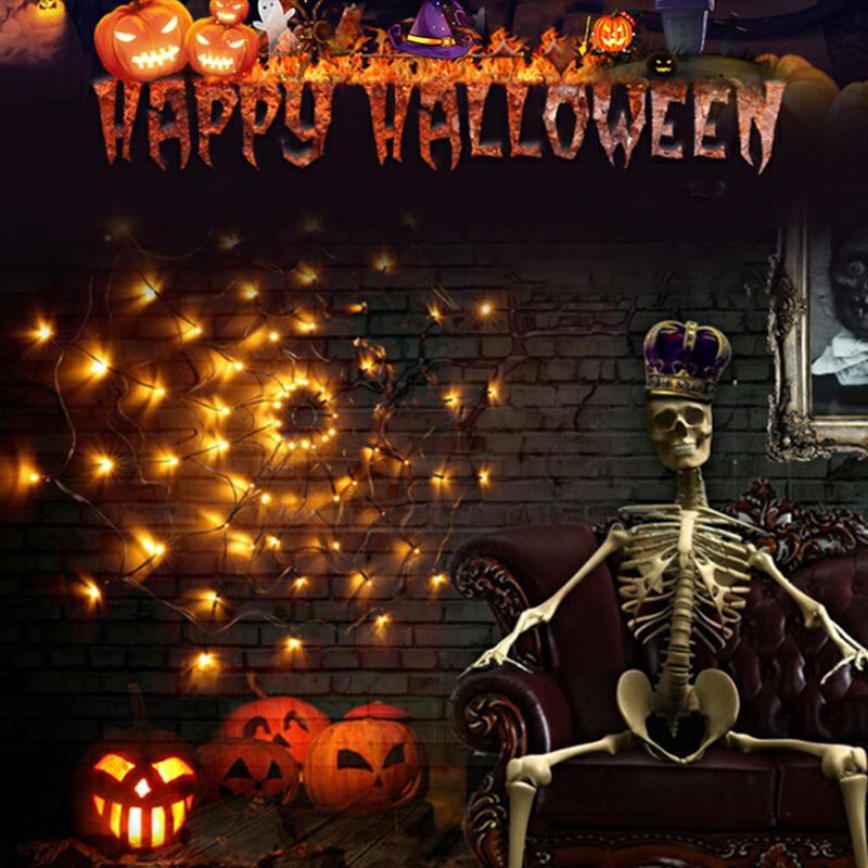 ハロウィンLEDライト イルミネーション クモ 蜘蛛の巣 飾り LEDライト