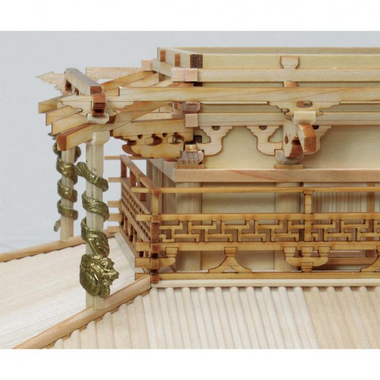 3F 訳あり 法隆寺 金堂 改良版 建築模型 木製 組み立て完成品 レトロ ウッディジョー 1/75 法隆寺 金堂 改良版 木製建築模型 : アーク