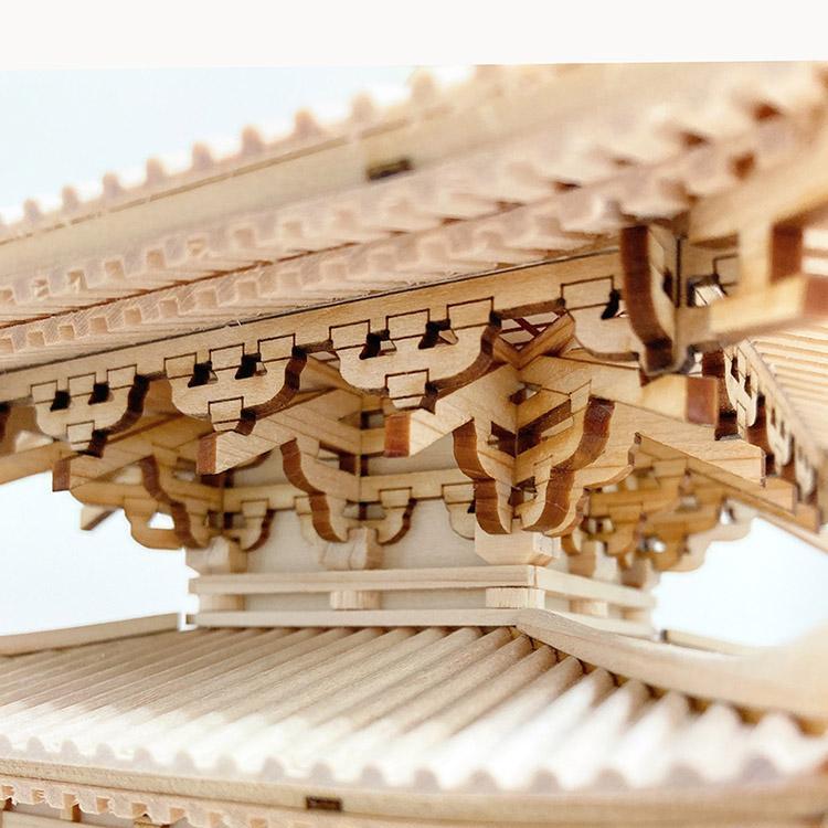 ウッディジョー木製建築模型1/75薬師寺東塔 改良版 : アークオアシス 2
