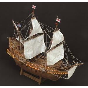 新品未開封 木製帆船模型ゴールデンハインド 1／50 \ レザーカット加工済み 木製帆船模型 ゴールデンハインド（1/50スケール・全長 740mm・完成 船・ボート