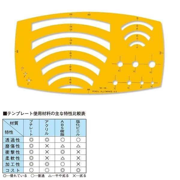 ウチダ(マービー) テンプレート NO105 円周定規 品番：1-843-0105