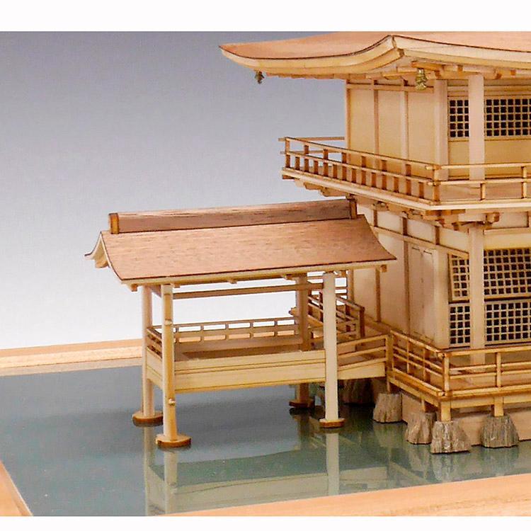 ウッディジョー木製建築模型1/75 鹿苑寺 金閣 （白木作り）改良版