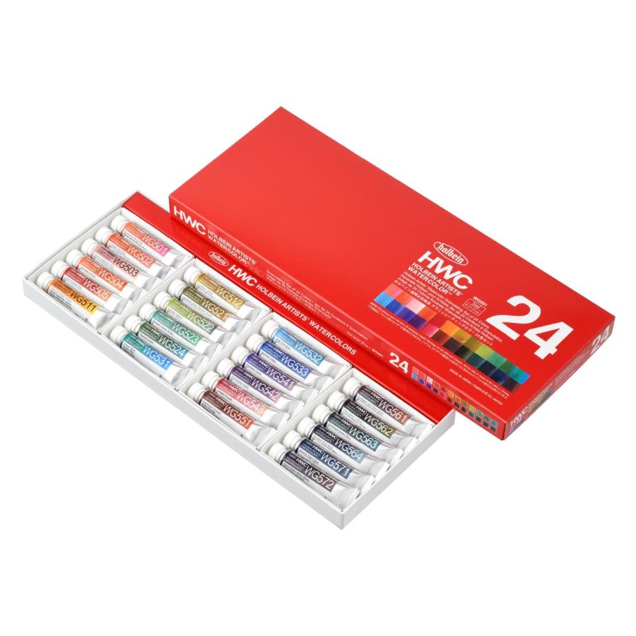 ホルベイン 透明水彩絵具 2号(5ml) WG591 グラニュレーティングカラー24色セット (013591) グラニュレーティングカラーズ（分離色）の画像