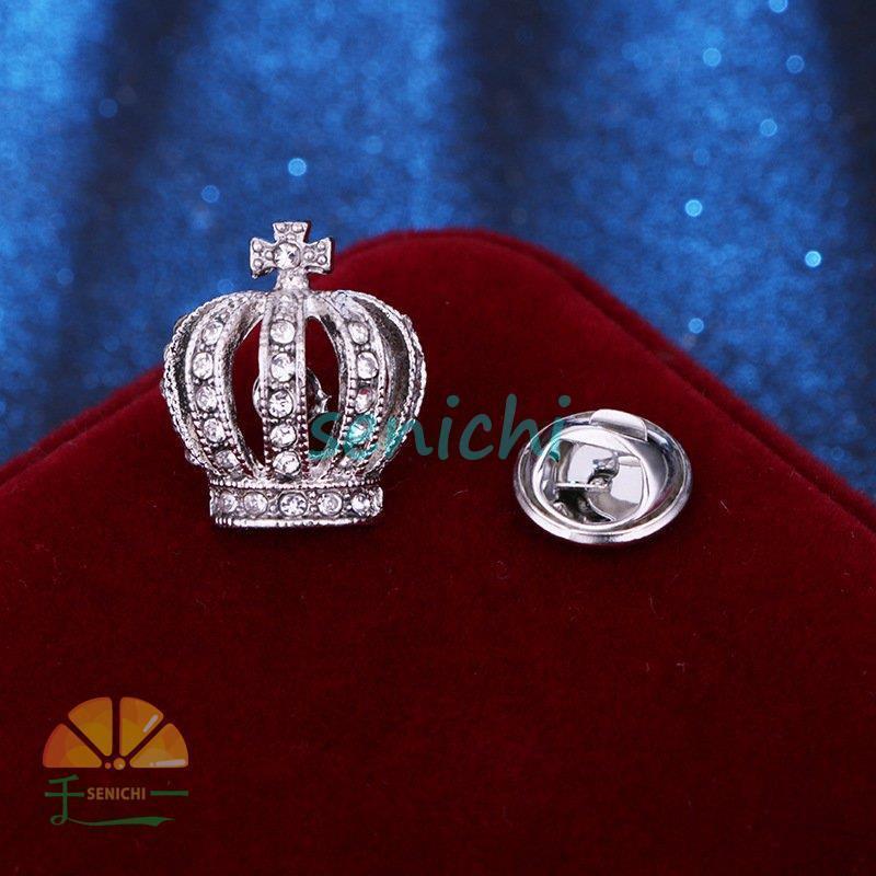 ラペルピン ブローチ ピンズ ピンブローチ 男女兼用 メンズ レディース アクセサリー おしゃれ スーツアクセサリー 王冠 ラインストーン