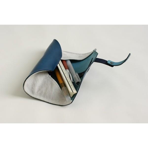 エムピウ m+ rotolo PEN CASE SUEDE blue | ブルー 青 革 ペンケース