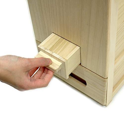 竹本木箱店 桐製 計量 米びつ 米蔵 30kg | こめびつ 米櫃 スリム 防虫