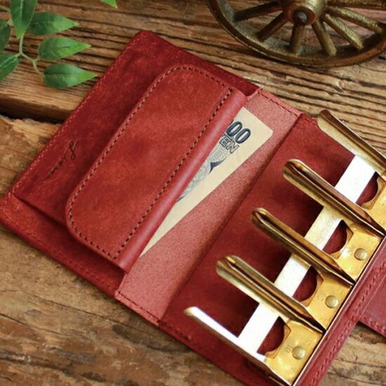 LITSTA リティスタ Coin Wallet 2 金具ゴールド Brick Red